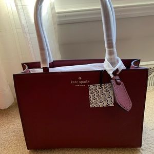 Kate Spade tote bag in burgundy red